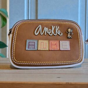 Anekke Brown and Cream Cosmetic Toiletries Bag